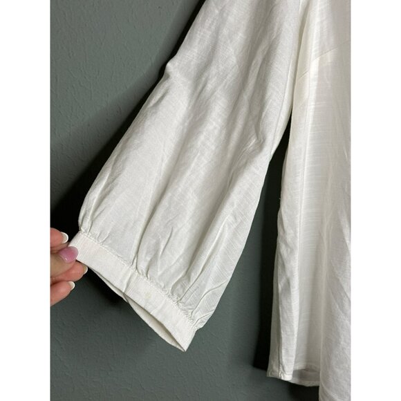 Lauren Conrad Women's Plus 0X White Ruffle Sleeve LS Blouse NWOT - Picture 6 of 13